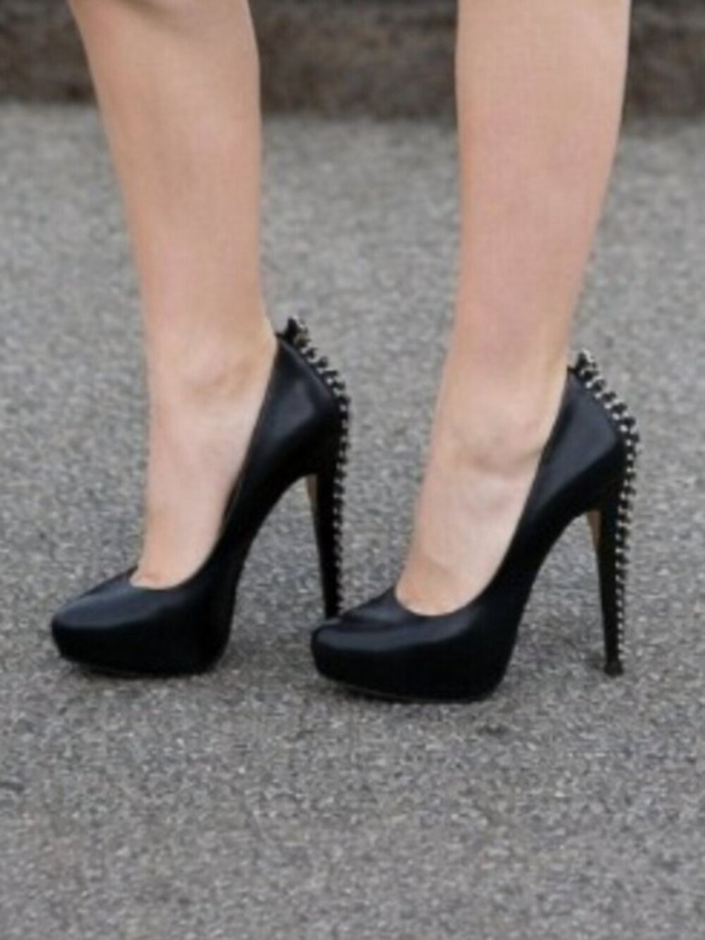 Brian Atwood Harrison Black Manic Corset Chain Studded Stiletto Size 37 (US 6)